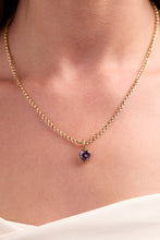 Load image into Gallery viewer, February 'Clarity' Heart Birthstone Charm