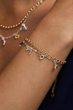 Load image into Gallery viewer, Moon Magic 2 Row Charm Bracelet