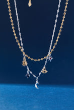 Load image into Gallery viewer, Moon Magic 2 Row Charm Necklace