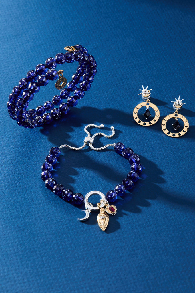 Moon Magic Beaded Charm Bolo Bracelet