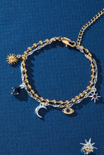 Load image into Gallery viewer, Moon Magic 2 Row Charm Bracelet