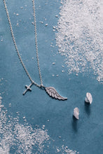 Load image into Gallery viewer, Faith Cross and Angel Wing Charm Necklace