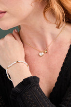 Load image into Gallery viewer, Pearl Heart Duo Charm Necklace