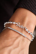 Load image into Gallery viewer, Sister Elongated Crystal Stretch Bracelet
