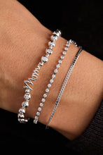 Load image into Gallery viewer, Mom Elongated Crystal Stretch Bracelet