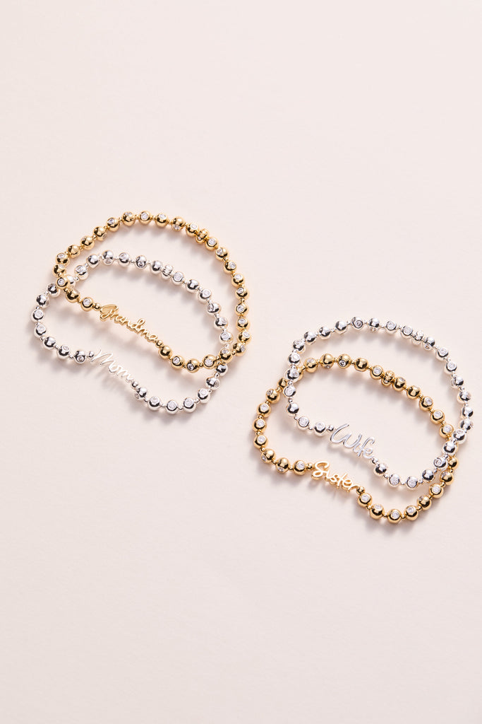 Grandma Elongated Crystal Stretch Bracelet