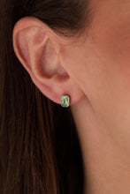 Load image into Gallery viewer, August Emerald-Cut Birthstone Stud Earrings