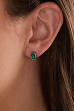 Load image into Gallery viewer, December Emerald-Cut Birthstone Stud Earrings
