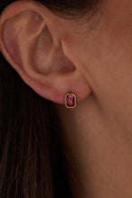 Load image into Gallery viewer, January Emerald-Cut Birthstone Stud