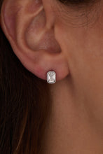 Load image into Gallery viewer, April Emerald-Cut Birthstone Stud Earrings
