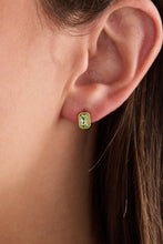 Load image into Gallery viewer, August Emerald-Cut Birthstone Stud Earrings