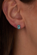 Load image into Gallery viewer, March Emerald-Cut Birthstone Stud