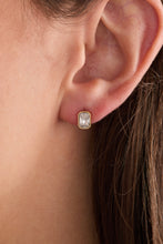 Load image into Gallery viewer, April Emerald-Cut Birthstone Stud Earrings