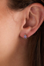 Load image into Gallery viewer, February Emerald-Cut Birthstone Stud Earrings