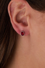Load image into Gallery viewer, July Emerald-Cut Birthstone Stud Earrings