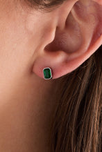 Load image into Gallery viewer, May Emerald-Cut Birthstone Stud Earrings