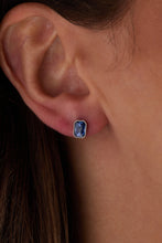 Load image into Gallery viewer, September Emerald-Cut Birthstone Stud Earrings