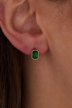 Load image into Gallery viewer, May Emerald-Cut Birthstone Stud Earrings