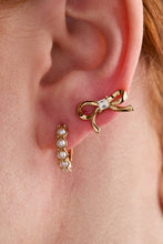 Load image into Gallery viewer, Bow Studs and Pearl Hoop Coquette Earring Set of 2