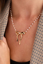 Load image into Gallery viewer, Bow Pearl Coquette Necklace