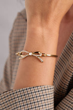 Load image into Gallery viewer, Bow Pearl Coquette Tension Bangle