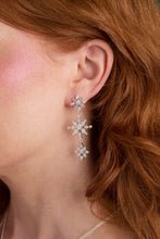 Load image into Gallery viewer, Crystal Snowflake Linear Earrings