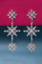 Load image into Gallery viewer, Crystal Snowflake Linear Earrings