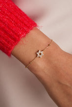 Load image into Gallery viewer, Star of David Delicate Pave Beaded Chain Bracelet