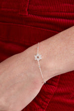 Load image into Gallery viewer, Star of David Delicate Pave Beaded Chain Bracelet