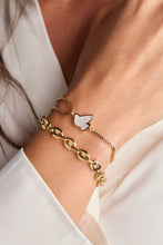 Load image into Gallery viewer, Dove 'Peace' Mother of Pearl Pull Chain Bracelet