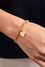 Load image into Gallery viewer, Heart Charm Double Paperclip Chain Bracelet
