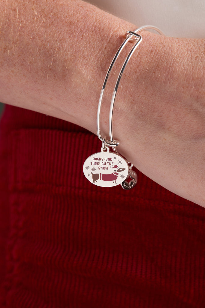 'Dachshund Through The Snow' Dog Charm Bangle