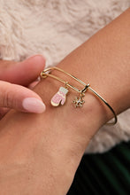 Load image into Gallery viewer, Winter Wonderland Mitten and Snowflake Charm Bangle