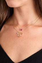 Load image into Gallery viewer, Libra Zodiac Charm Cluster Necklace