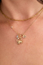 Load image into Gallery viewer, Cancer Zodiac Charm Cluster Necklace