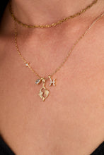 Load image into Gallery viewer, Pisces Zodiac Charm Cluster Necklace