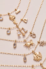 Load image into Gallery viewer, Aquarius Zodiac Charm Cluster Necklace