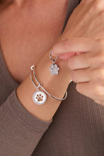 Load image into Gallery viewer, Paw Print Bangle &amp; Pet Collar Charm Set of 2