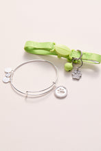 Load image into Gallery viewer, Paw Print Bangle &amp; Pet Collar Charm Set of 2