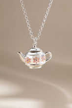 Load image into Gallery viewer, Floral Teapot Locket Pendant Necklace