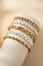 Load image into Gallery viewer, Pave Curb Chain Stretch Bracelet