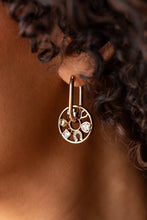 Load image into Gallery viewer, Love and Luck Wheel Hoop Earrings