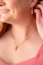 Load image into Gallery viewer, PEEPS® Pink Crystal Bunny Pendant Necklace