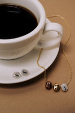 Load image into Gallery viewer, Coffee Bean Pave Crystal Stud Earrings