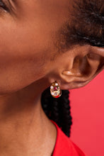 Load image into Gallery viewer, Gemstone Puffy Huggie Hoop Earrings