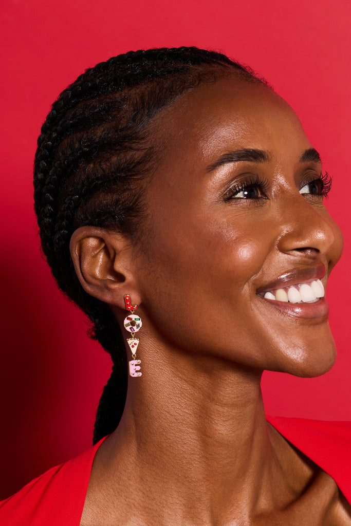 Sweet Shop 'Love' Linear Drop Statement Earrings