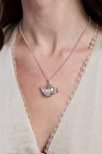 Load image into Gallery viewer, Floral Teapot Locket Pendant Necklace
