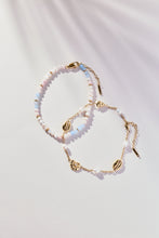 Load image into Gallery viewer, Seashell &amp; Pearl Inline Charm Anklet