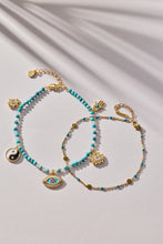 Load image into Gallery viewer, Turquoise Enameled Chain Coin Station Anklet