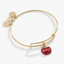 Load image into Gallery viewer, Teacher 'Grow, Inspire, Love' Apple Charm Bangle
